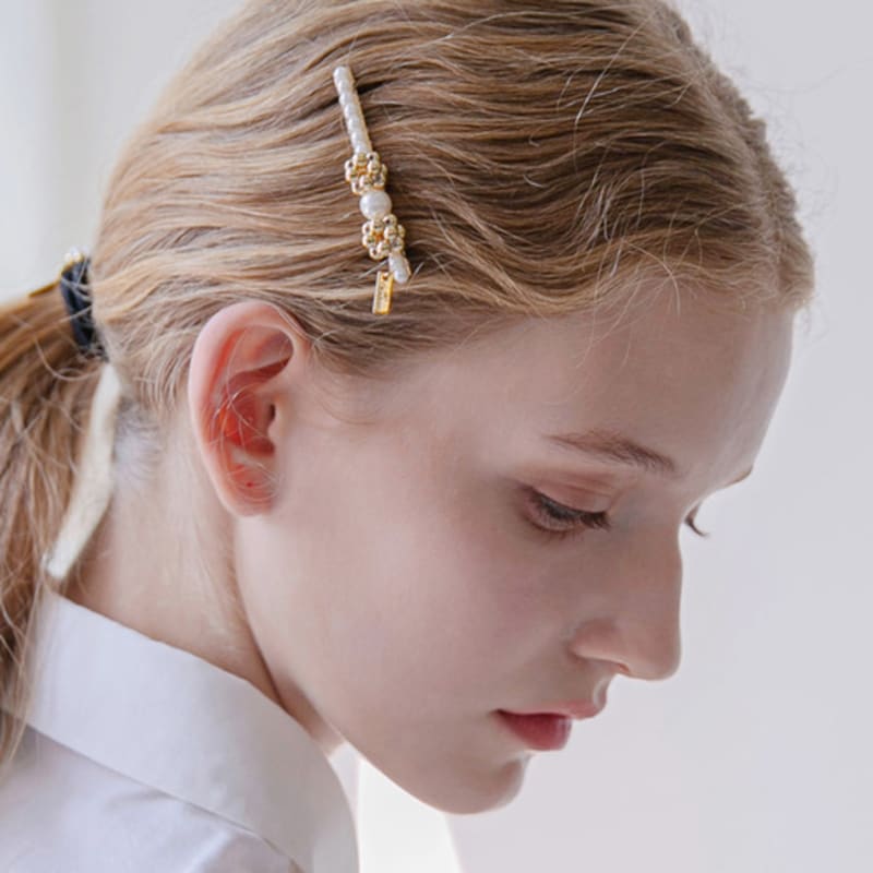 

Jean Paul Clarisse Metal Ball Flower Hairpin LFSL0293 Silver