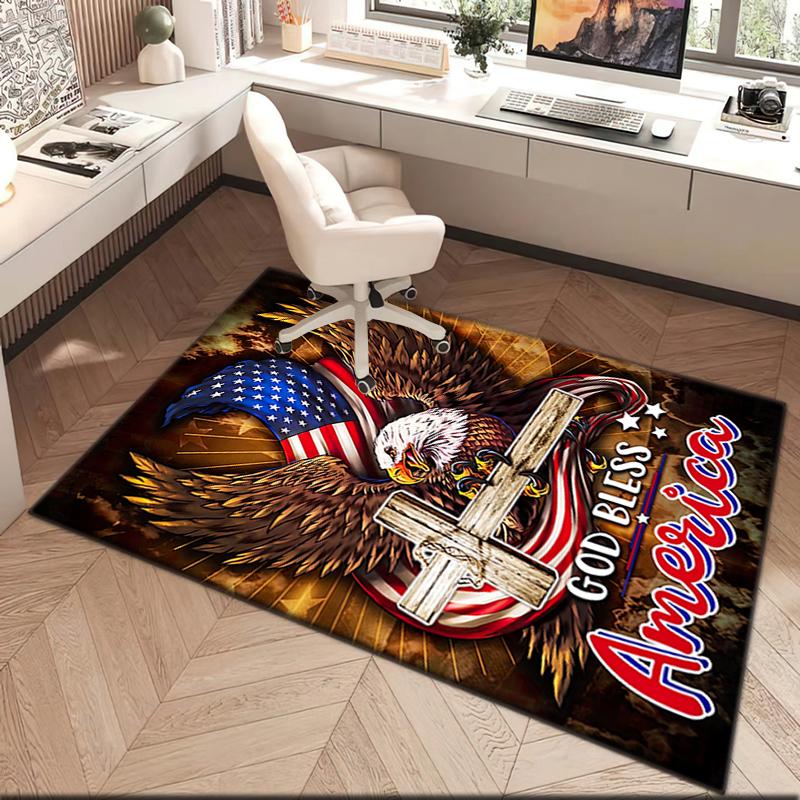 1pc American Eagle Carpet Rug for Living Room Bedroom Home Sofa Decoration,Kids Play Non-slip Floor Mat
