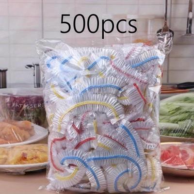 500pcs Multi-Purpose Disposable Stretchable Shower Caps, Elastic Bowl Covers, Pot Lids, Kitchen Storage Organizer, Home Kitchen Tools