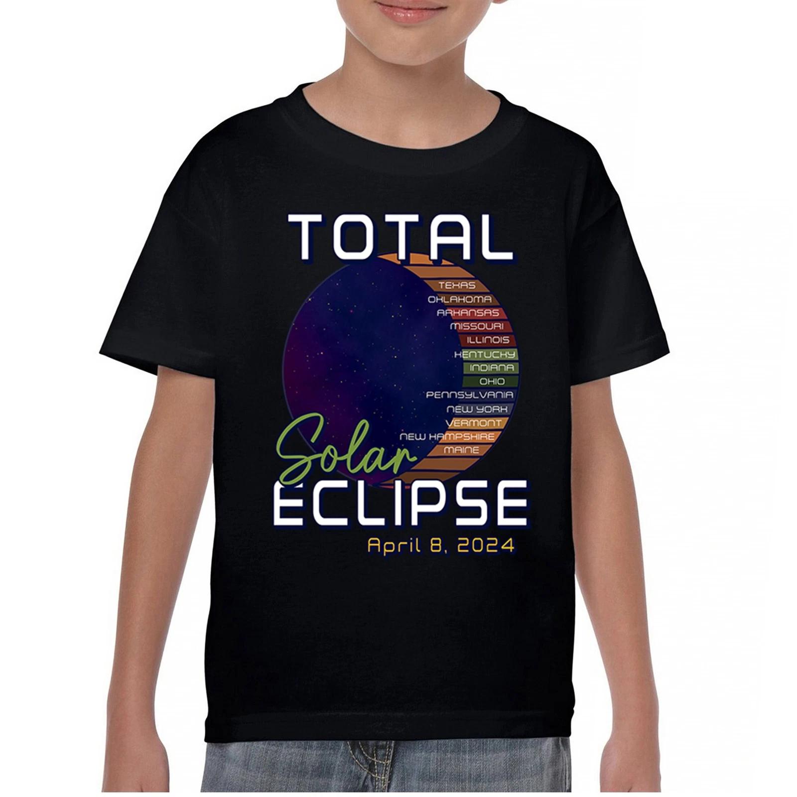 Total Solar Eclipse Path Youth kids boys T-Shirt April 8 2024 Watch Party Sun Moon Kids 100