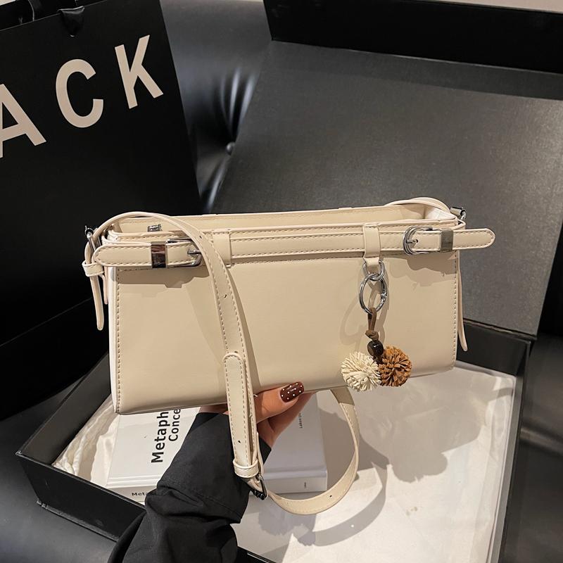 New Fashionable Ladies Underarm Bag Longhand Bag Single Shoulder Business Bag Square Bag for Women бежевый