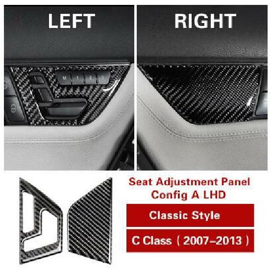 For mercedes C class w204 carbon fiber Car interior Seat Adjust button sticker