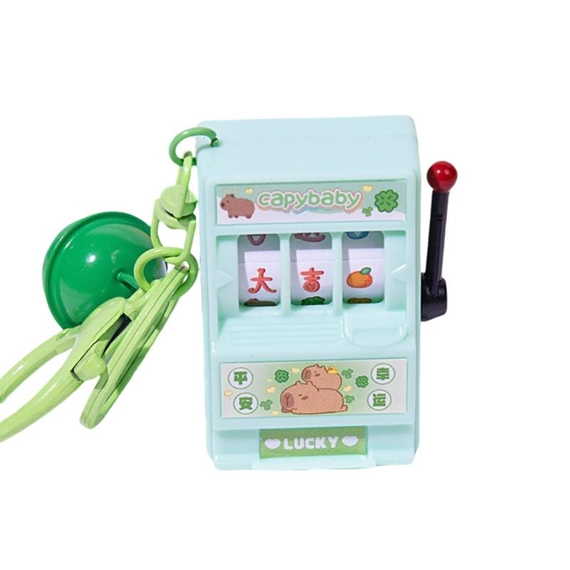 Cute Capybara Fruit Machine Key Holder Charming Capybara Fruit Spin Keychain Delightful Game Charm For Kids And Adults