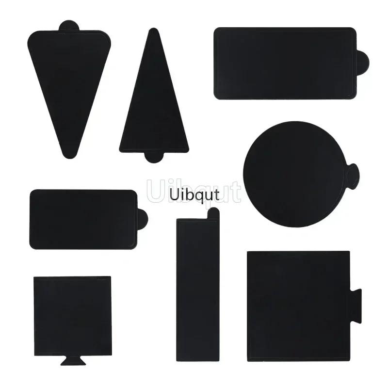 100pcs/set White Black Silver Mousse Mat Bottom Cake Base Boards Paper Board Shape Dessert Tray Christmas Cake Decoration Tools