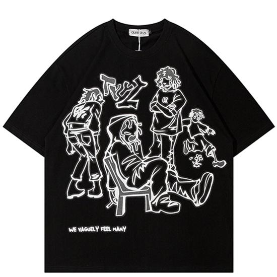 Streetwear Funny Anime Cartoon Grafické tričko