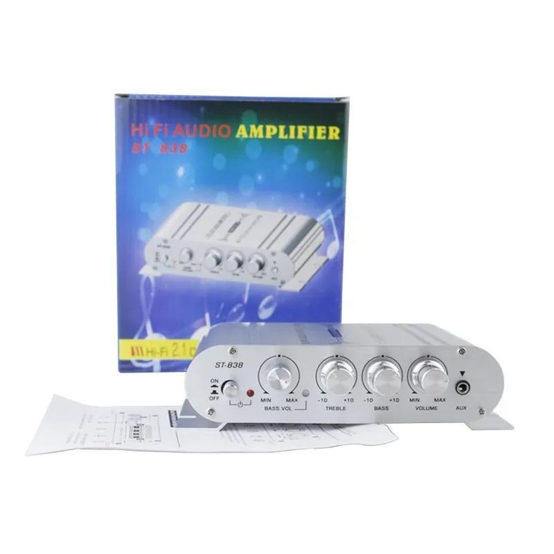 ST-838 2.0 Channel Amplifier with 2.1 Subwoofer Amplifier, Powerful Bass and High-Quality Sound System for Home Audio