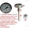 100mm Bimetallic thermometer stainless steel diameter axial pointer boiler pipe roast duck industry thermometer