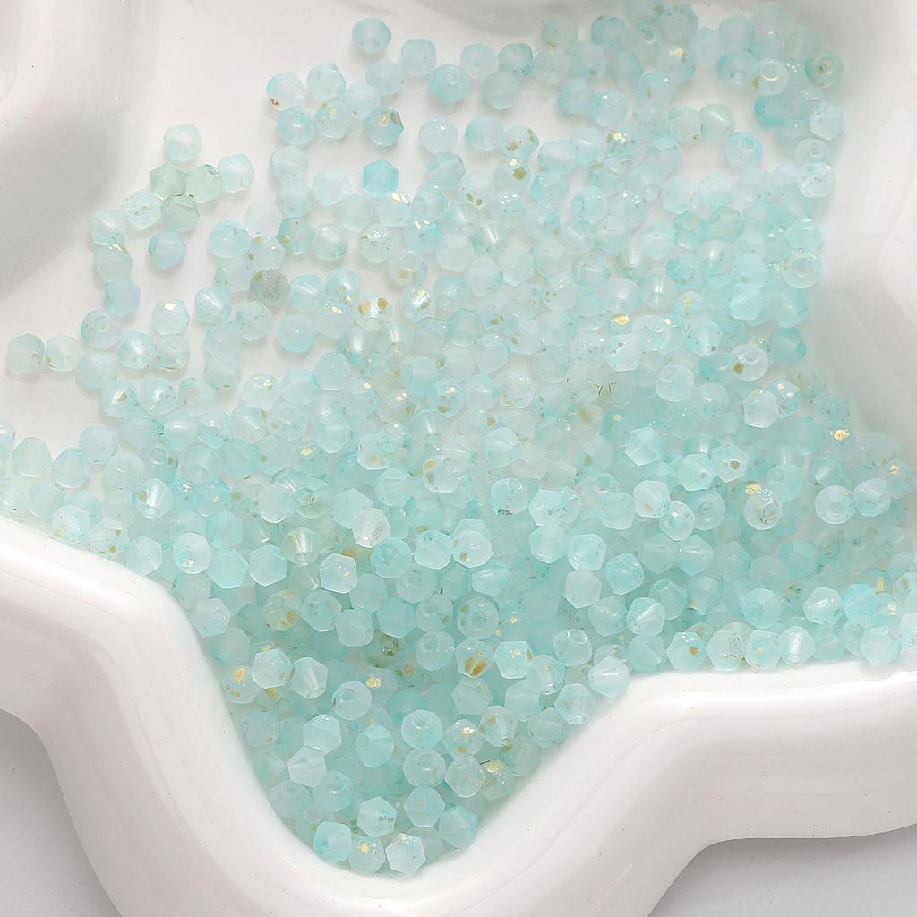 4mm Double Pointed Faceted Frosted Glass Beads DIY Handmade Creative Beading Loose Beads Bracelet Cell Phone Chain Accessories Lovely Colour
