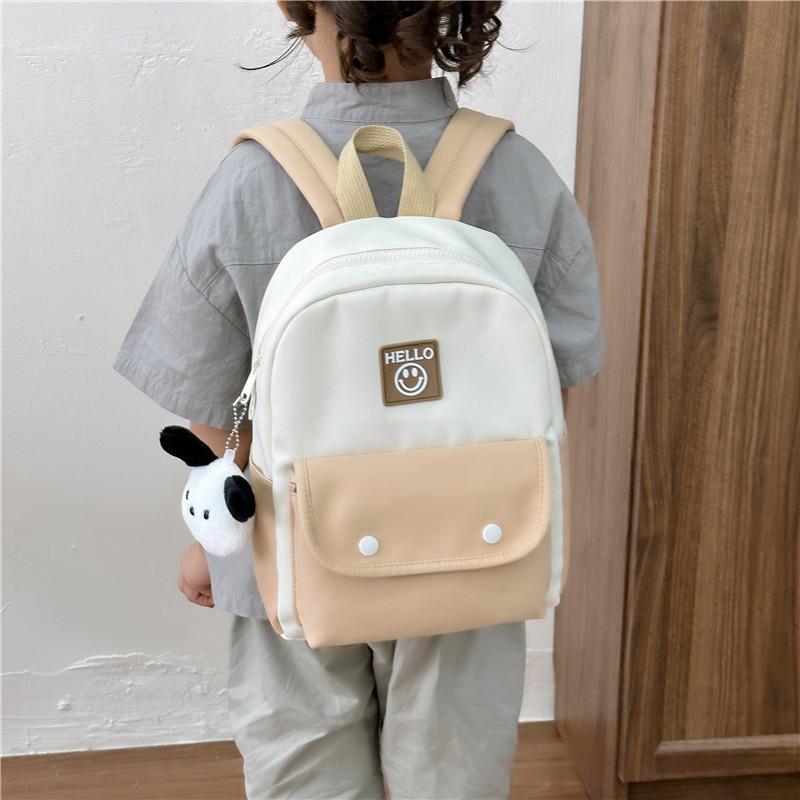 New Children'S Kindergarten Backpack For Boys And Girls Fun Solid Color Two-Tone Fashion Backpack With Large Capacity And Reduced Weight