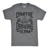 Mens Campfire Drinking Team T Shirt Funny Camping Party Tee