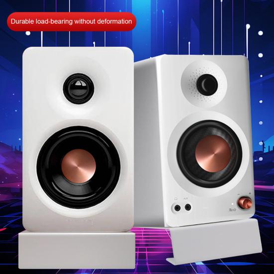 Yousheng Desktop Speaker Stand Metal Support Base 15Degree Tilt Shockproof Heavy Duty Small Speaker Rack Audio Equipment Stand Stable Sound Experience