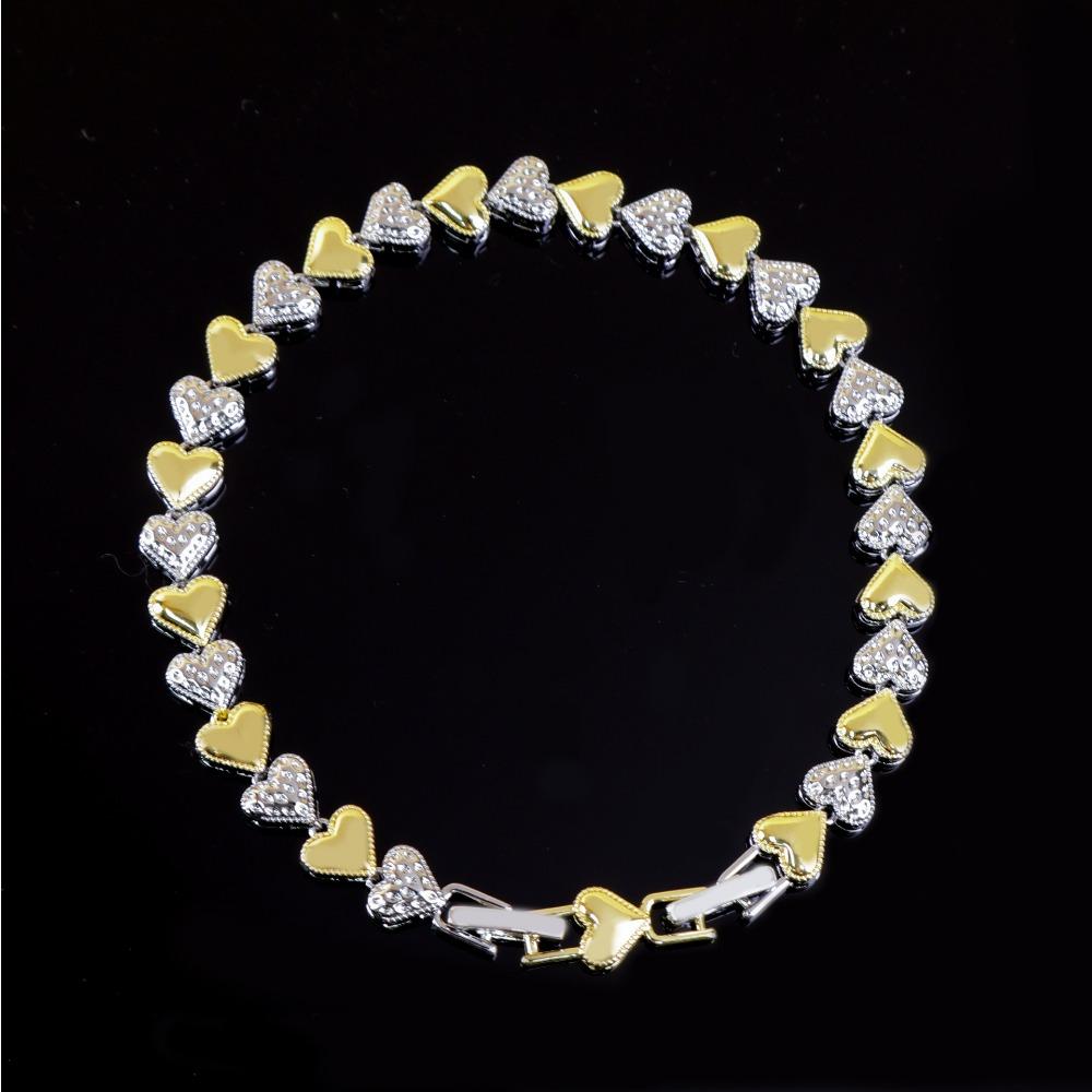 Bracelet Européen et Américain Rétro Bicolore Cuivre Électroplaqué Zirconium Luxe Léger Ne Se Décolore Pas Bracelet Polyvalent Haut de Gamme pour Femme