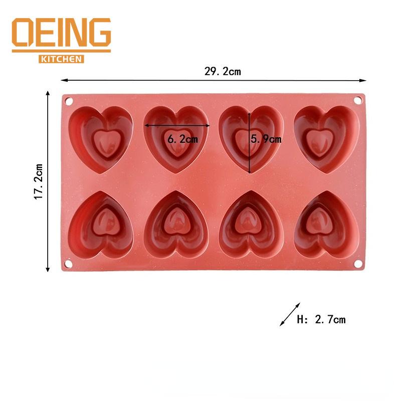 

Mini 8 Cavity Heart Doughnut Silicone Cake Mold Cookies 3D Muffin Cake Moud Baking Tools Decorating Mousse Making Mould