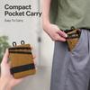 Portable Canvas EDC Organizer Pouch With Zipper Pocket Compact Belt Hanging Storage Bag For Cards Coins Keys Tools And Daily Carry