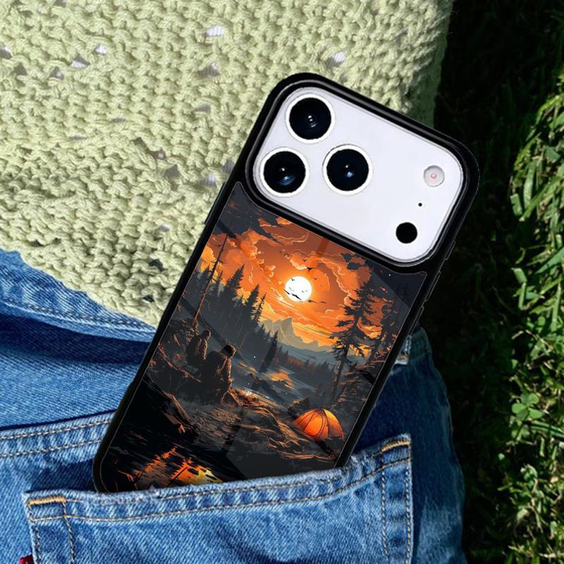 Camping Nature Mountain Soft Phone Case Cover for IPhone 11 12 13 14 15 16e 17 Pro Max Coque for IPhone 17 Air