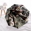 1pc Rise of the Legendary Warrior Fully Automatic Folding Portable Umbrella, 8 Iron Frames, Three-Fold Design, Suitable for All Seasons, Suitable