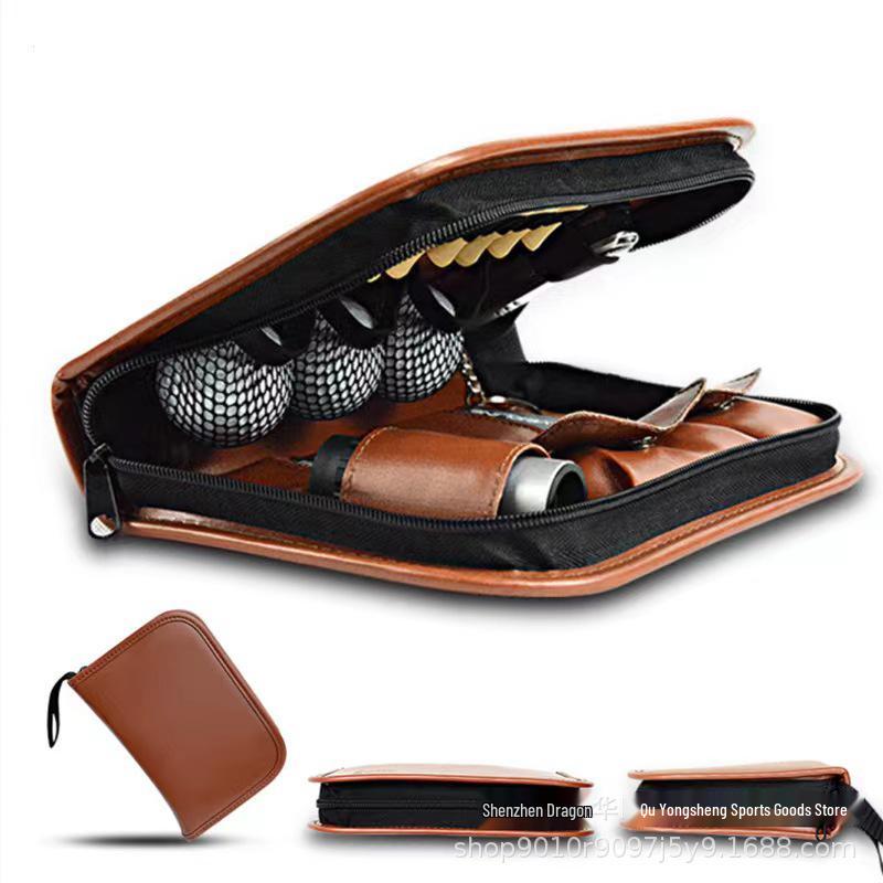 Leather Golf Tool Bag - Multi-functional, Large Capacity, Convenient Carry with Logo Print