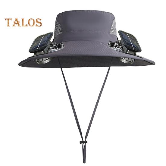 Pălărie cu Ventilator Solar UPF 50+ Pălărie de Protecție UV cu 2 Ventilatoare Solare Reîncărcabilă USB Respirabilă Bărbați Femei Vară Activități în Aer Liber Pescuit Bor Larg Tip Găleată