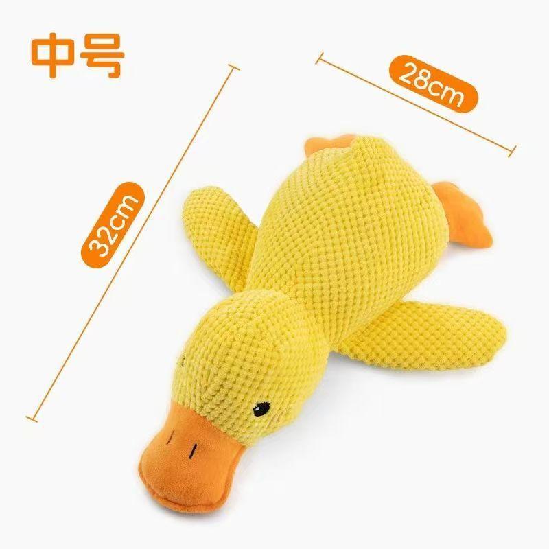 Yellow Duck Dog Toy, Anti Stress Duck Dog, Quiet Toy Dog Cuddle Animal, Interactive Dog Toy Indestructible Dog Toys