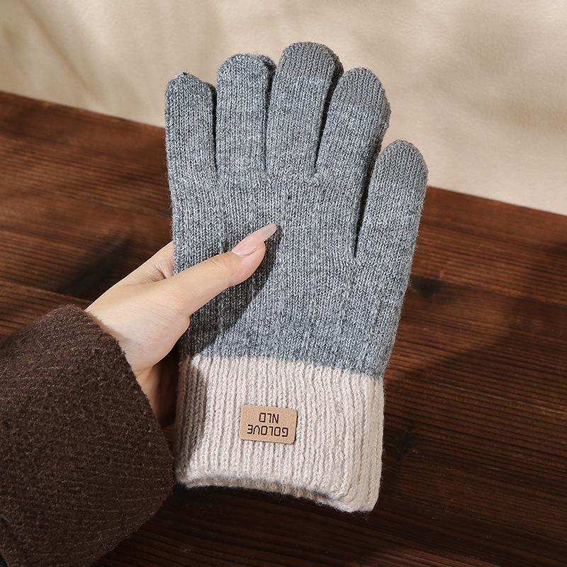 Warm Thick Plush Knitted Gloves Winter Touchscreen Plush Gloves Woman Thickening Fleece Thickened Cycling Driving Skiing Gloves