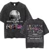 Rapper Chris Brown Breezy Bowl XX Tour  Vintage Washed Tshirts Men Women Hip Hop Fashion T Shirts Male Cotton Retro Tshirt