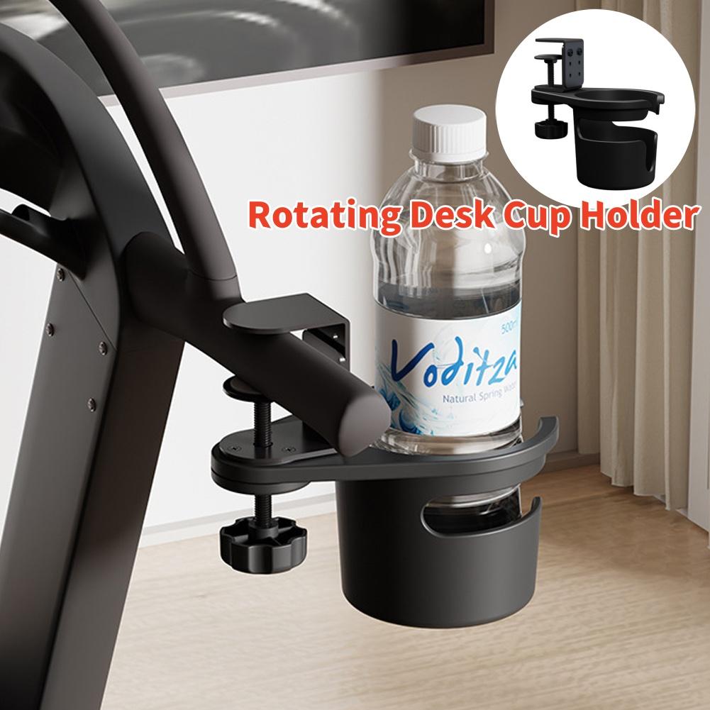 Punch-free Rotating Desk Cup Holder Universal Adjustable Upgraded Arm Clamp Stand for Coffee Mugs Water Bottles Insulated Bottle