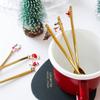 New Year 2021 Merry Christmas Stainless Steel Spoons Xmas Party Tableware Ornaments Christmas Decorations for Home Table Navidad Noel Gift