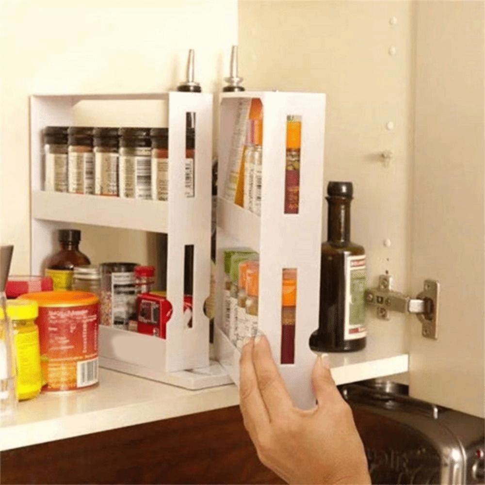 Plastic Seasoning Swivel Storage Organizer Large Capacity Spice Organizer for Home