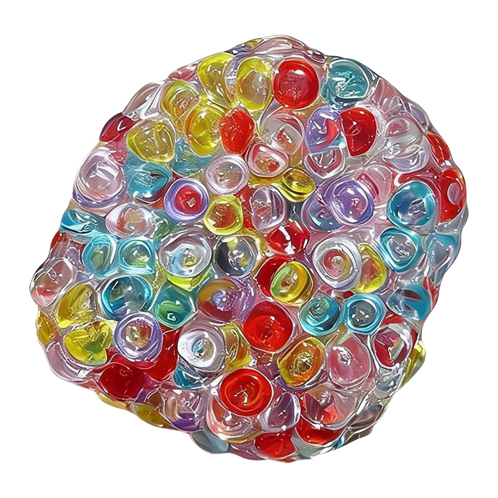 

Crystal Ice Beads Squeeze Toy Non-Toxic Ice Cube Bubble Stress Ball Not Edible with Noisy Sensory Beads Fun Gifts for Men Women