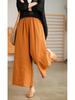 2022 Summer Plus Size Cotton Linen Wide-Leg Casual Pants - Breathable, Slimming, Artistic Design