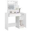 Makeup Table with LED Lights White 86.5 x 35 x 136 cm