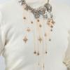 Exaggerated Multi-Layered Tassel Pendant Necklace With Moon Star Sun And Full Diamond Design For Women In Boho Style