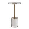 VEVOR Clear Acrylic End Table, Acrylic Side Table with a Solid Base, 11.9 X 11.9 Inch Round Tabletop, 21.4 Inch High, for Coffee, Drink, Food