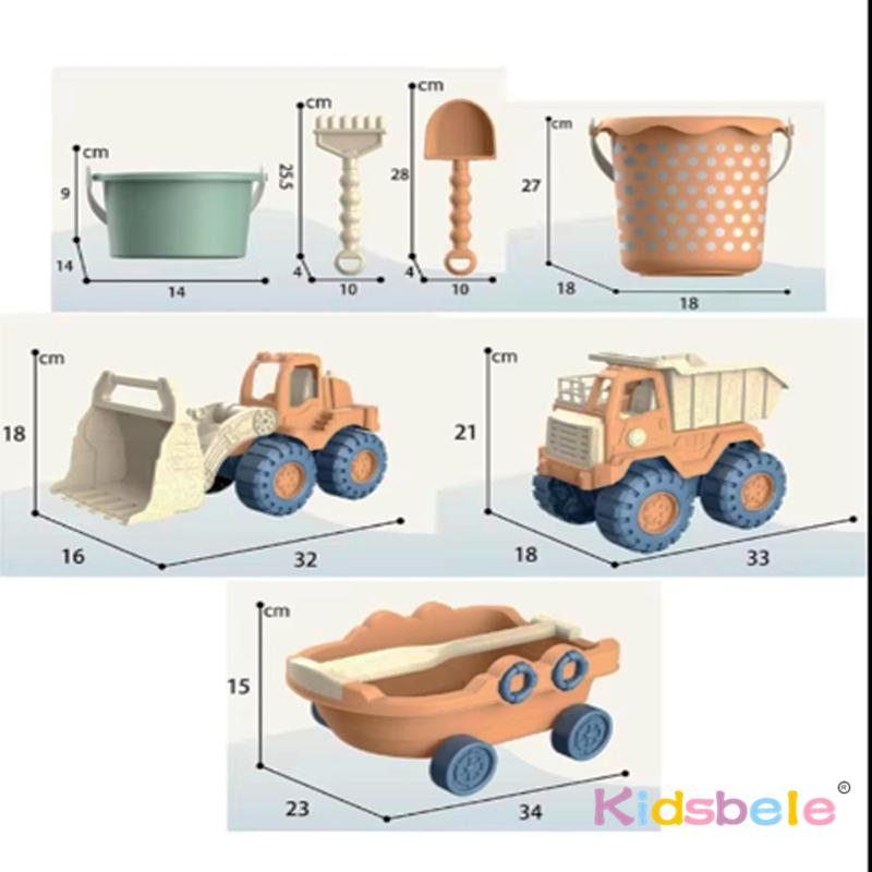 Giocattoli da Spiaggia per Bambini Portatili Giardino Mare Pala Camioncino Secchiello Contenitore Attrezzi da Scavo Sabbia Festa Estiva all'Aperto Regalo