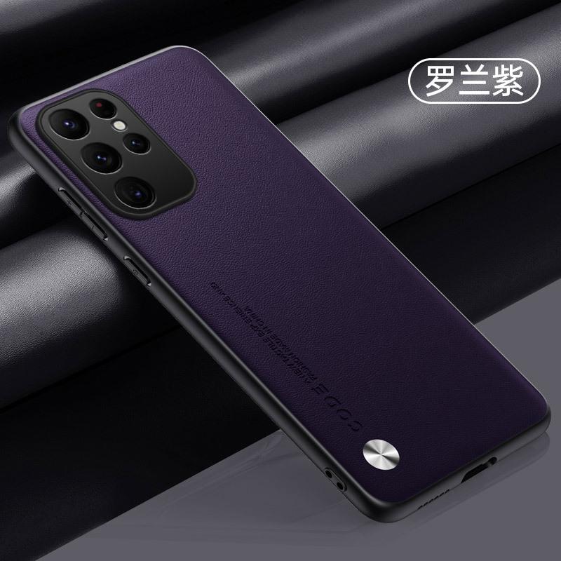 Applicable to Samsung S26Ultra mobile phone case, plain leather S25Ultra matte S24Ultra anti-drop protective case