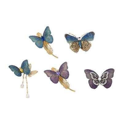 Vibrant Handcrafted Butterfly Pin Soft Textile Jewelry For Women