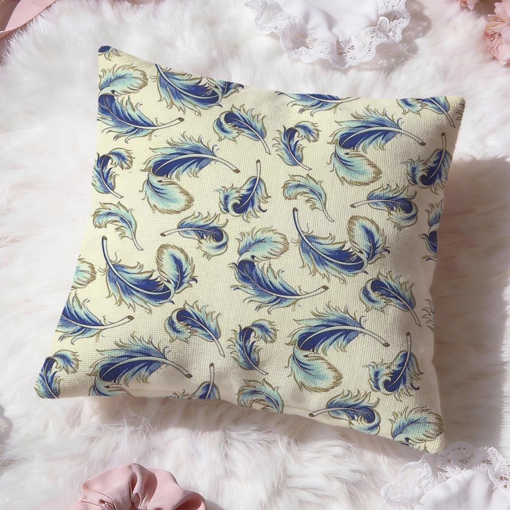 Feather Pattern Cushion Cover Premium Comfort Reversible Pillow Cove Two In One Design for Any Room Car Interior