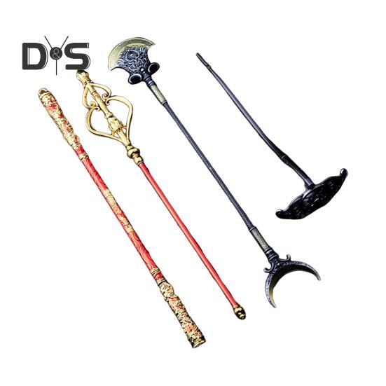 4 Teile/satz Wukong Goldene Knüppel Rake Staff Kit Geschnitzte Reise in den Westen Charakter Waffe Ruyi Jingu Bang Monkey King Bar Golden Hoop Stick Modell