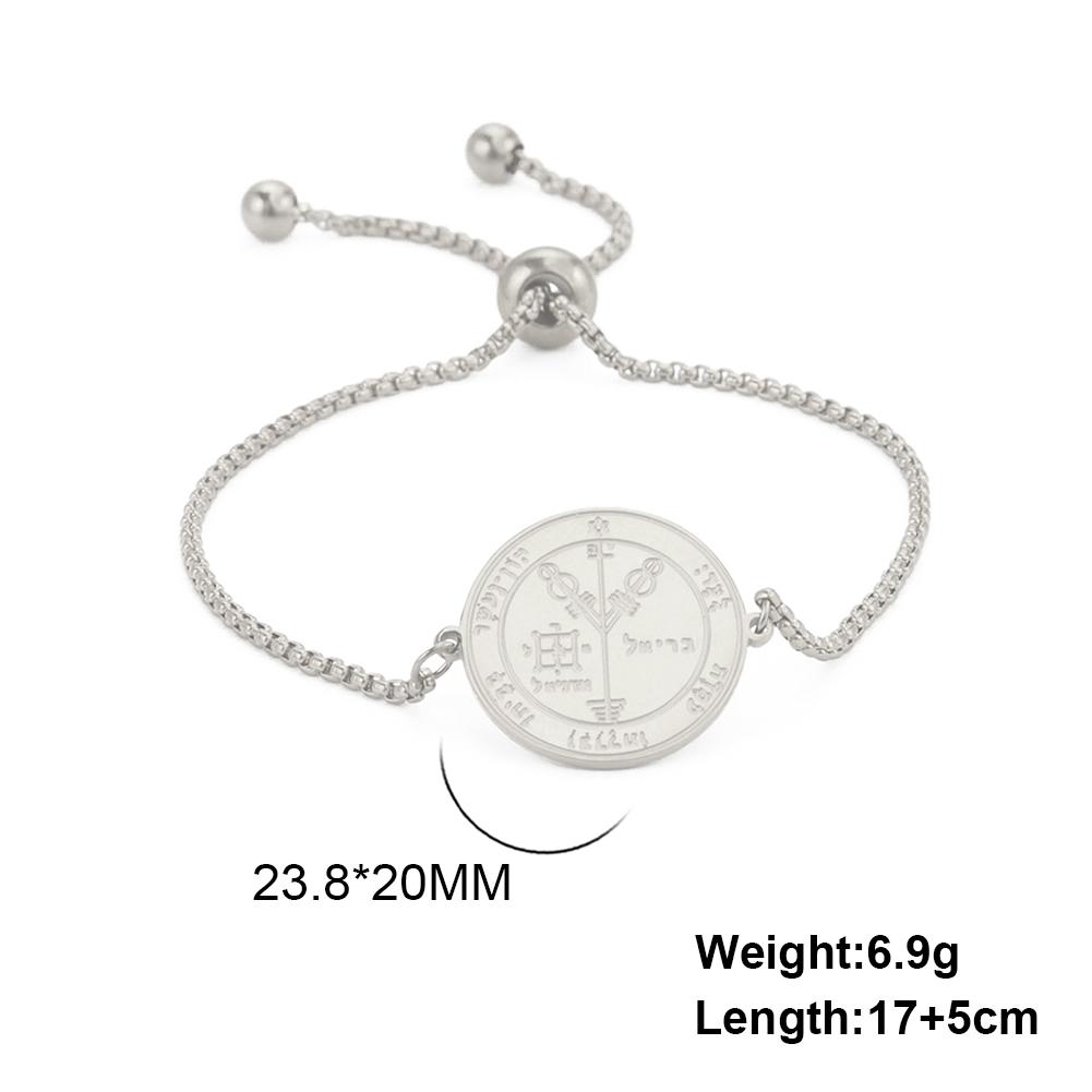Teamer Key of Solomon Pentacle Bracelet Stainless Steel Gold Color Bracelet Magical Astrology Jewelry Jupiter Sun Venus