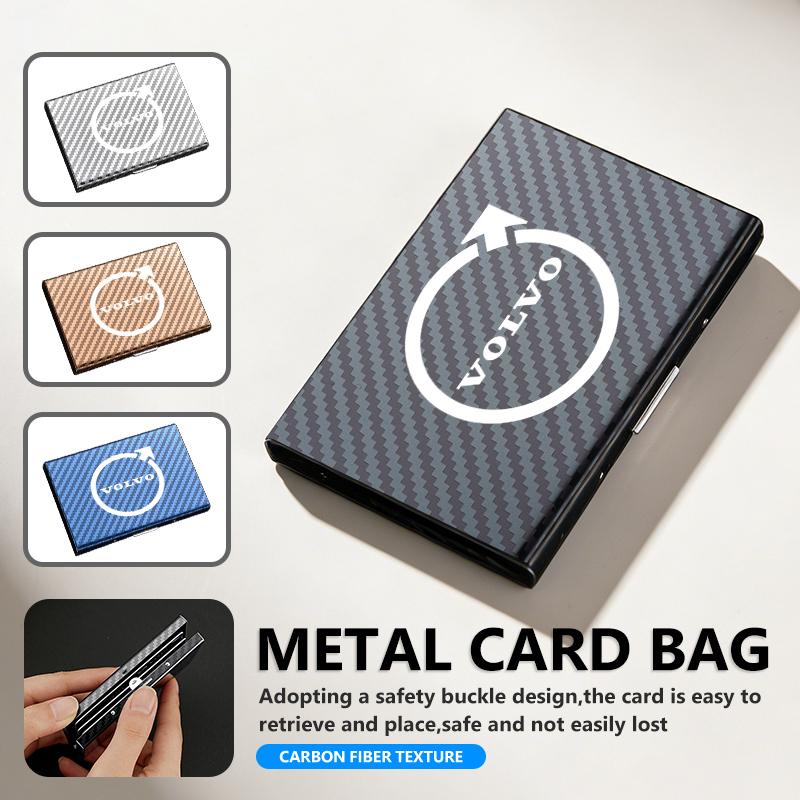 For Volvo Anti-theft Card Wallet RFID Protection Metal Box Cardholder XC90 XC60 C30 S60 C70 XC40 V40 XC70 V70 V60 S80 S90 JL9
