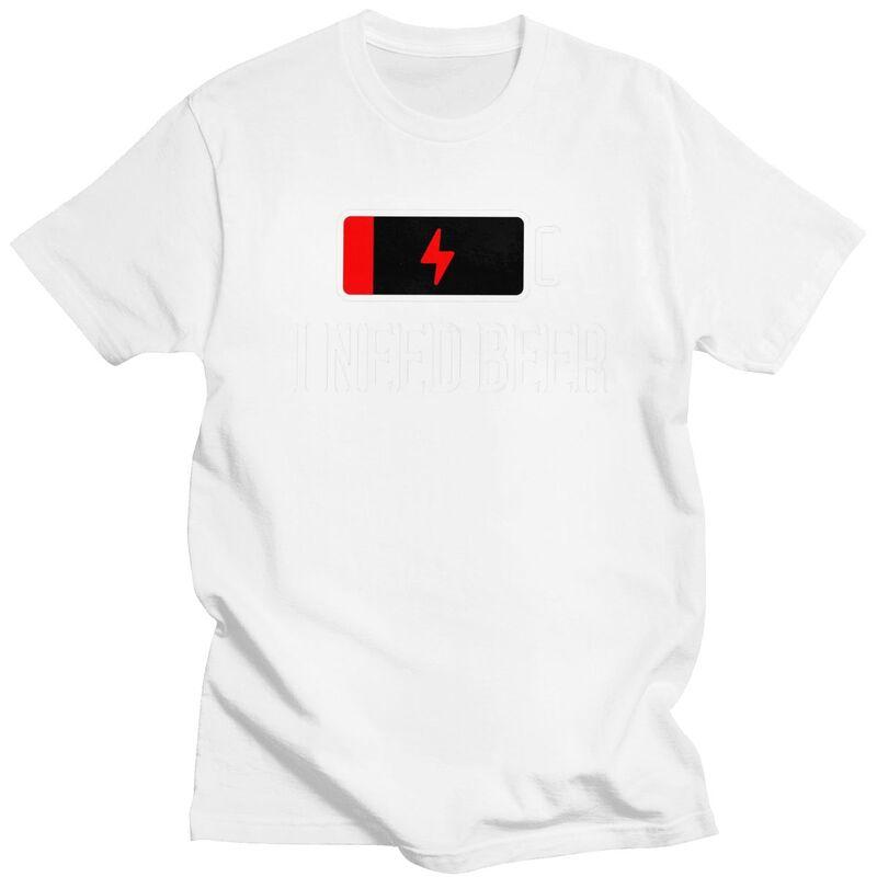 Individuelle Ich Brauche Bier T-Shirts für Herren Kurzarm T-Shirt Modische T-Shirts Reines Baumwoll-T-Shirt Geschenkidee