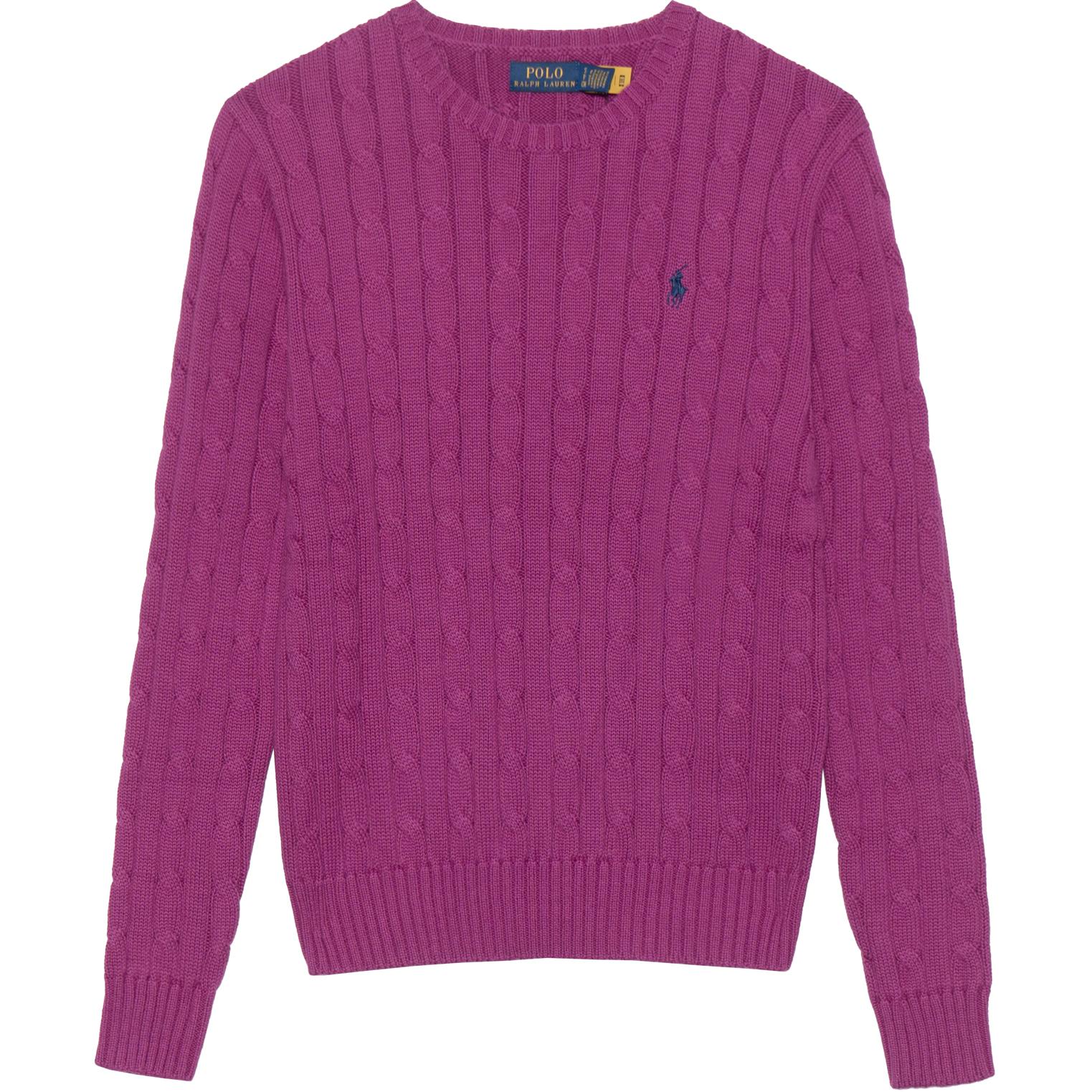 

Polo Ralph Lauren SS24 однотонный свитер толстой вязки с круглым вырезом и длинными рукавами женский свитер розово-розовый 211570012-133 S