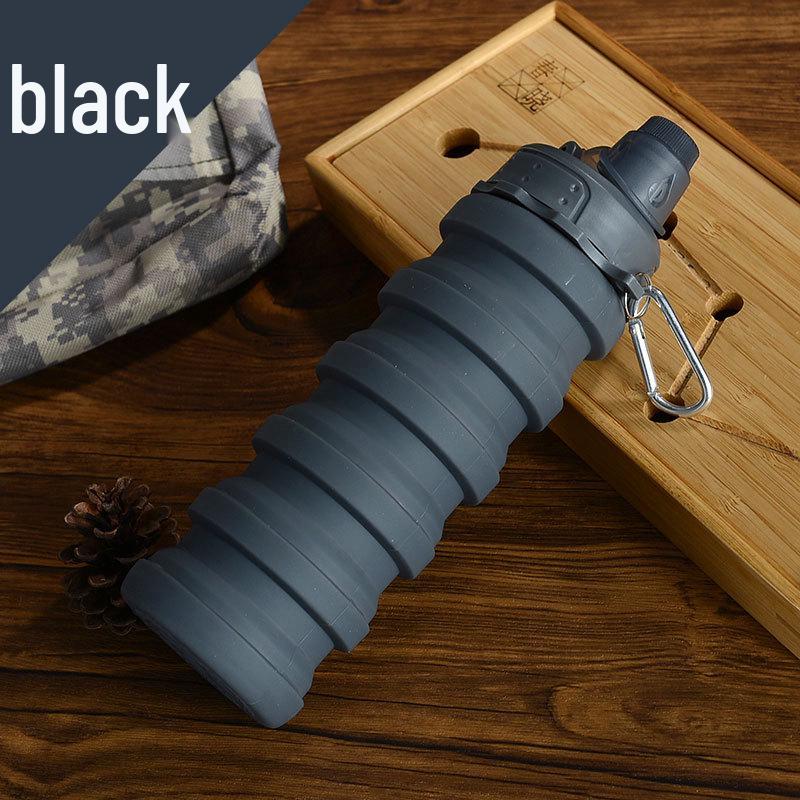 Compact Silicone Foldable Water Bottle - 500ml Portable Sports Bottle for Outdoor Activities