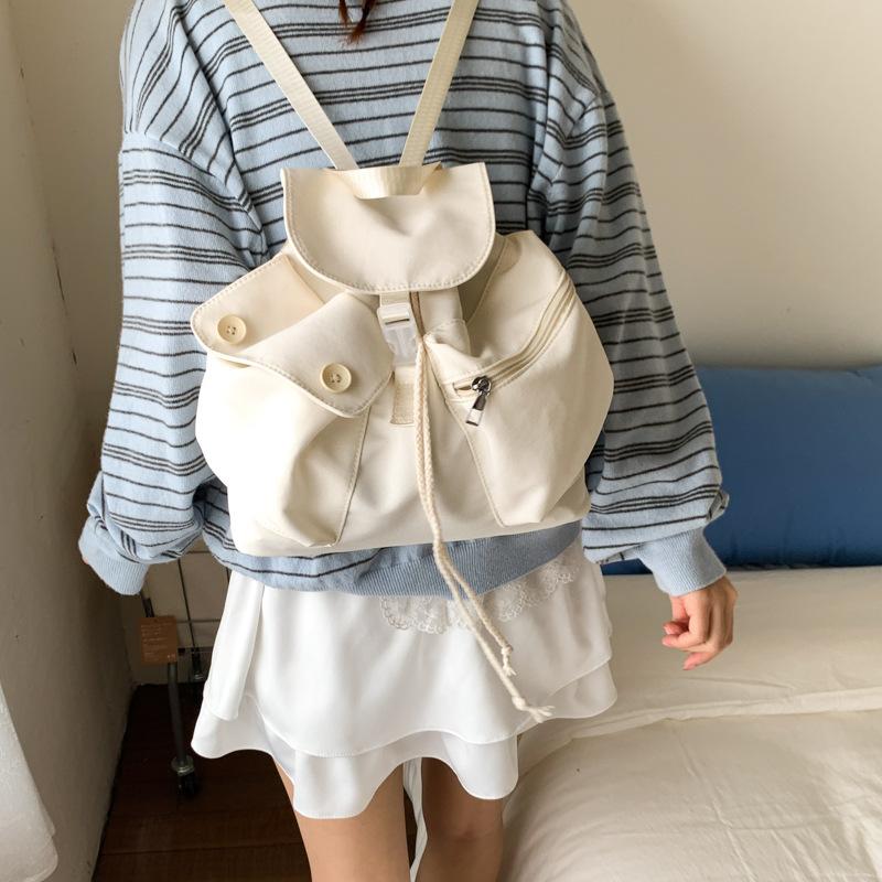 Versatile fresh and lightweight cloth bag women's new summer casual fashion backpack travel small backpack