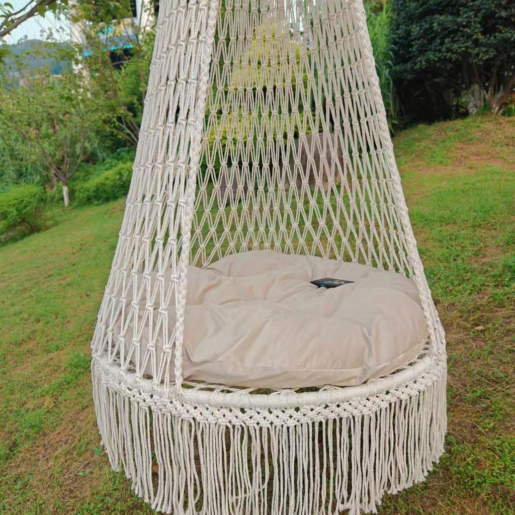 Bohemian Hand-Woven Tassel Hammock Chair for Indoor/Outdoor Camping
