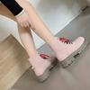 Fashion New British Style Boots Women Shoes Autumn New Casual Lace-up Women's High Top Boots Non-slip Thick Sole Outdoor Hiking Boots