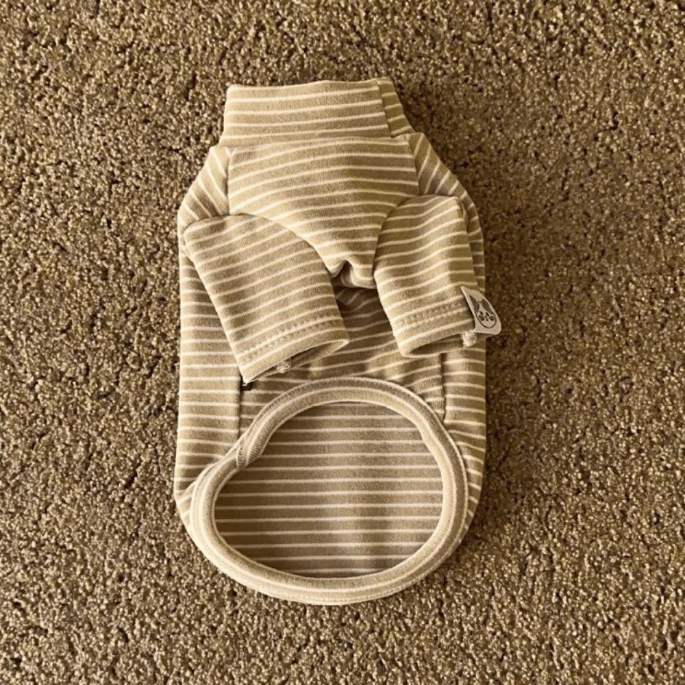 Polyester Puppy Hoodies Stripped Pattern Pet Clothing New Dog T-Shirts Pet Supplies