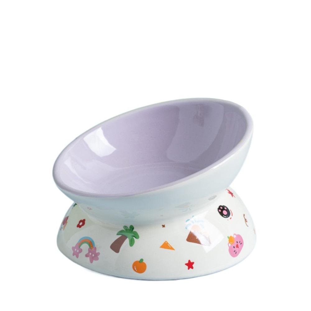 

Ceramic Cat Bowl Anti Tipping Dog Food Feeding Basin Cute Pet High Foot Bowl Kitten Puppy Style 4