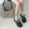 Small leather shoes platform British style small leather shoes double lace-up student spring new thick sole