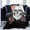 Floral Skull Vintage Blankets Day of the Dead Wool Awesome Soft Throw Blankets for Home All Season